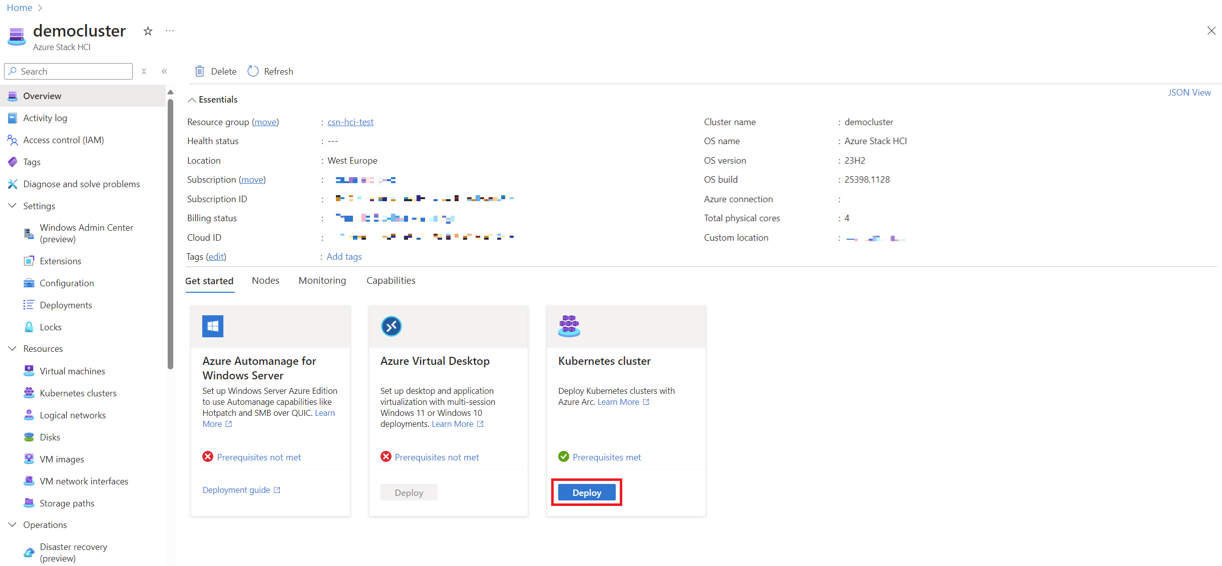 AKS deployment after lnet setup