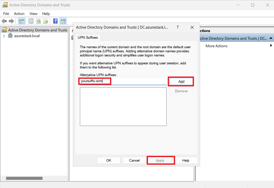 Configuring UPN Suffix